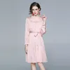 Temperament Lady's Dress Long Sleeve High-end Spring Autumn Pleated Dress Boutique Dress Fashion Elegant Womens Dresses