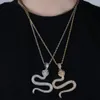 Hip Hop – collier avec pendentif serpent Animal pour hommes, chaîne de Tennis de 4mm, couleur or argent, Zircon cubique scintillant, bijoux 318x