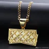 Hip-Hop Mäns Smycken Micro-Inlaid Zircon med dubbelfärg Elektroplätering Dollar Pendant Street Smycken