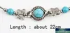 Hoge kwaliteit! 22 cm blauwe kralen Tibetaanse zilveren vlinder armband handgemaakte accessoires mode-sieraden drop shipping BL-0130