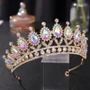 Fermagli per capelli Barrettes Nuziale Corona di diamanti colorati Accessori transfrontalieri Abito da sera Gioielli da sposa