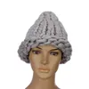 XEONGKVI Version coréenne Mode Islande cheveux à la main tricot laine casquettes femme noël bonnets chauds chapeaux d'hiver pour fille 211228