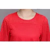 M-5xl kvinnor sommar blusar tröja chiffong kvinnor toppar nya mode kvinnor blouses plus storlek 4xl blusas vit röd svart spets 811e 201201