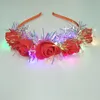 Glow Krans Bloem Hoofdband Haaraccessoires Volwassenen Light Up LED Speelgoed Hoofdbanden Christmas Party Lichtgevende Knipperende Haarband 315 H1