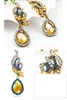 Earrings Drop Gold Plated Beautifully Crystal Stud Earring
