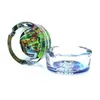 Färgglada tecknad glas Ashtray 85mm storlek Skull Style Cigaretthållare Rökningsbricka med 6CT Display Box Ash Tray DHL 2665957