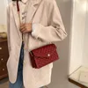 Lattice Square Crossbody Bag 2021 Fashion New Hight Highly Pu Leather Womener Womens Handbag Lock Chain Messenger 247H