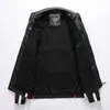 Mäns Jackor Mens Vintage Motorcykel Jacka 2022 Men Fashion Biker Läder Male Broderi Bomber Coat Winter Fleece PU Overcoat