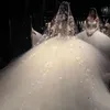 Veli da sposa bianchi Velo di strass in pizzo di perle Velo da sposa da sogno di bellezza fata da 3 metri Alta qualità Spedizione gratuita