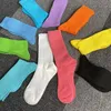 Women Fashion Men Rainbow Socks High Quality Letter Breathable Cotton Sports Wholesale Multiple Colour Stockings Sent at Random Universal