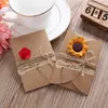 Cartão Retro Kraft Paper Greeting Creative Diy Handmade Flor Dried Birthday Dia dos Namorados Dia Universal Blessing Card Gifts VTKY21688963744