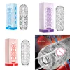 NXY Sex Masturbators Transparent Silicone Masturbation Cup for Men Safe Soft Fidget Toys Orgasm Male Masturbator Toy Realistic Vagina Adult Goods 220127