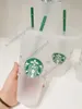 Starbucks Starbucks Goddess 24oz / 710ml plástico tumblers bebendo suco de suco com lábio e palha mágica caneca de café Costom Snow Cobshkb5HKB5
