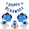 Outer Space Theme Party Banner Astronaut Rocket s Galaxy Happy Birthday Banner Bountting Decor for Kids Gifts