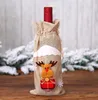 Julvinflaska Cover Snowman Stocking Christmas Gift Påsar Xmas Sack Packing Presents Chrismas New Year 2023 DB137