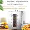 16 Katmanlar Büyük Paslanmaz Çelik Çay Kurutulmuş Meyve Sebze Kurutma Makinesi Gıda Dehidrator Snacks Dehidrasyon Hava Kurutucu