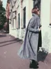 Casaco feminino UK mujeres de talla grande Otoño Invierno Cassic Simple lana Maxi abrigo largo bata femenina prendas de vestir exteriores manteau femme 201210