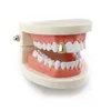 ゴールドシルバーCZブリングリルズマイクロ設定CZダイヤモンド石の歯グリル歯キャップヒップホップ歯科歯の歯の歯の歯が男性の女性のためのブレース
