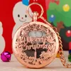 Steampunk Creatief Ontwerp Vrolijk Kerstfeest Muziek Zakhorloge Rose Goud/Geel Gouden Kast Quartz Analoge Horloges Hanger Ketting Xmas Gift