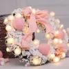 40 # розовая рождественская гирлянда празднование мини-настольные украшения цветные шарики + теплый рождественский венок домашний фестиваль украшения 201127