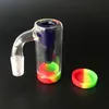 14mm Male Glass Ash Catcher with 3 colors silicone container straight silicone bong water bong glass bong oil rig for smoking pipes