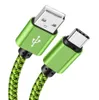 Micro USB Laddning Laddare Kabel 3FT Lång Premium Nylon Flätad USB-typ C Kabel Synkronisering Datat Laddarkabel för Android Cellphone2020