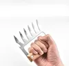 Metal Meat Claws Stainless Steel Meat Forks with Wooden Handle BBQ Meat Shredder Claws Kitchen Tools SN1640