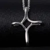 Collier avec pendentif croix infini torsadé en argent Sterling 925 plaqué pour femmes, chaîne de 17 pouces polie uni