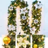 Juldekorationer Garland Dekoration Rattan Lights Wreath Mantel Eldstad Trappor Väggdörr Pine Xmas Tree LED Light Decor 201023