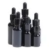 Essential Oil Black Glass Dropper Bottles Empty Euro Black Cap Refillable for Oils Travel
