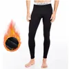 Caleçon long hommes sous-vêtements thermiques en polaire mince garder au chaud leggings taille M à 3XL 211228