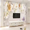 3d murals wallpaper for living room Jewelry relief three-dimensional simple fashion tulip wallpapers background wall decorative painting
