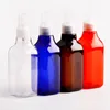 Bouteille carrée d'atomisation en PET, 20 pièces, 200ml, marron, bleu, rouge, transparent, emballage cosmétique liquide, noir et blanc