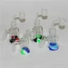 Acchiappacenere in vetro Adattatori Smoking Reclaim Catcher con banger al quarzo maschio da 4 mm 14 mm e tubi in silicone da 5/7 ml con cannucce concentrate