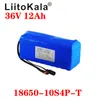 Liitokala 18650 36V 12AH Lithium Batteri Paket Cykelbatteri Inbyggd 20A BMS med 2A laddare