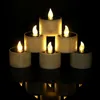 Solar Candle Lamps Flameless Solar Powered LED Candle Lights Courtyard Decoration Solar LED Tea Lights for Birthday Wedding Party