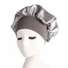 ソリッドサテンボンネットヘアスタイリングキャップロングヘアケア女性ナイトスリープハットシルクヘッドラップシャワーキャップヘアスタイリングツール