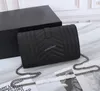 Высочайшее качество Черная икра Кожаный Crossbody цепи WoC Bag Black Hapware Black сумки женские плечо мессенджер кошельки сумки 22см оптовая цена