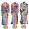 Mode New Digital Printing Two -Piece Dress of Women Spring and Summer Lady's 2 Pieces Set Pleated kjol 2023 Girl's Shirt Designer Dresses