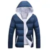 FGKKS hombres cálidos parkas invierno a prueba de viento abrigo de montañismo masculino color sólido moda gruesa con capucha con capucha cómoda 20126