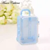 30 pièces en plastique Mini mignon roulant voyage valise boîte forme boîte à bonbons mariage enfants bonbons nouvel an fête de noël fournitures H1231