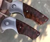 High End Flipper Folding Blade Knife DC53 Satin Tanto Point Blade Snake Wood Rostfritt stål Handtag Boll med snabbt öppet EDC PO5420719