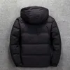 Pato para baixo jaqueta homens curto quente grosso qualidade zíper com capuz para baixo casacos masculino casacos de inverno homens jaqueta 201126