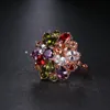 Cluster Rings Emmaya Unique Design Top Sale Rose Gold Color Colorful Zircon Wedding Bijoux Flower Jewelry For Women Gift Party1
