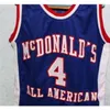 Custom 604 Youth Women Vintage # 4 Chauncey Billups McDonalds All American Basketball Jersey Size S-4XL eller Anpassad Namn eller Nummer Jersey