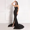 Mode-sexig strapless lång svart maxi klänning framslit nakna axelröd kvinnokväll sommar natt klänning parti moderskap klänningar
