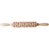 Kerst Houten Rolling Pins Gegraveerde Embossing Rolling Pin met kerstsymbolen Sneeuwvlok voor bakken reliëfkoekjes