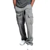 Recentemente homens bolsos de carga suor calças casuais calças soltas cor sólida macia para esportes do99 201126