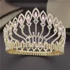 Moda cristal metal grande coroa tiaras de noiva rosa coroa de casamento jóias de cabelo pageant diadema rainha rei coroa w01043320