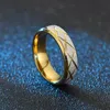 Fashionstainless Steel Cut Stripes Ring Blue Gold Women Par Rings Band Fashion Jewelry Will and Sandy Gift